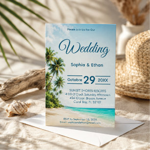 Invitation de mariage de destination Ocean Paradis