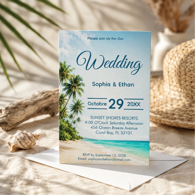 Invitation de mariage de destination Ocean Paradis (Créateur téléchargé)