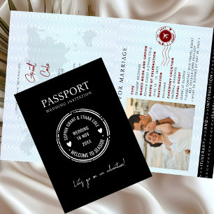 Invitation de mariage de destination rouge passepo
