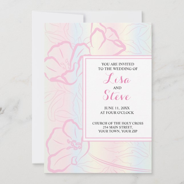 Invitation de mariage de destination sur une île t (Devant)