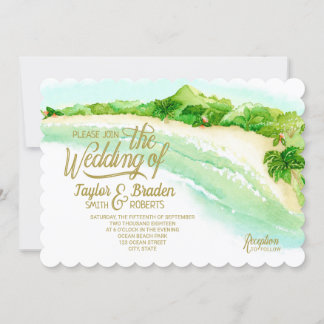 Invitation de mariage de destination tropicale