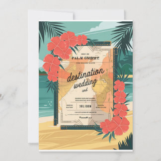 Invitation de mariage de destination tropicale
