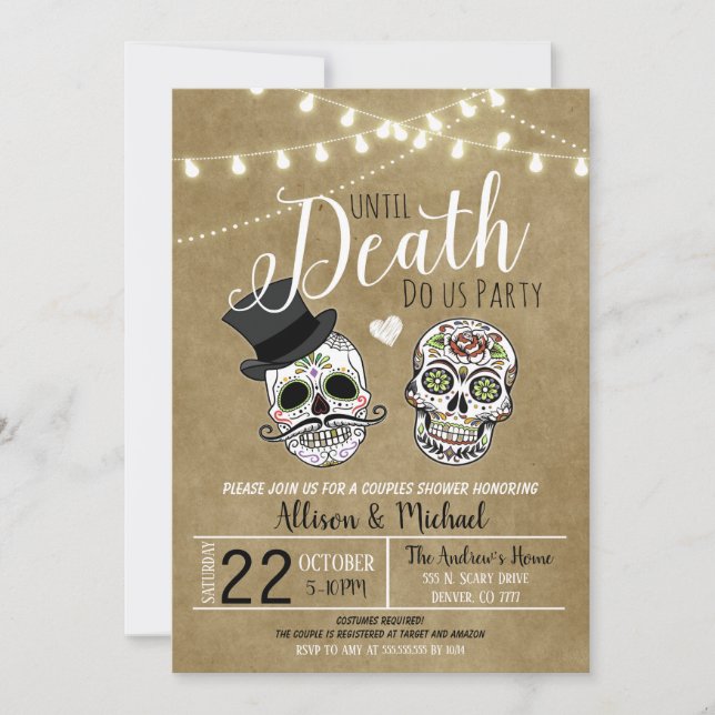 Invitation de mariage de fête prénuptiale Hallowee (Devant)