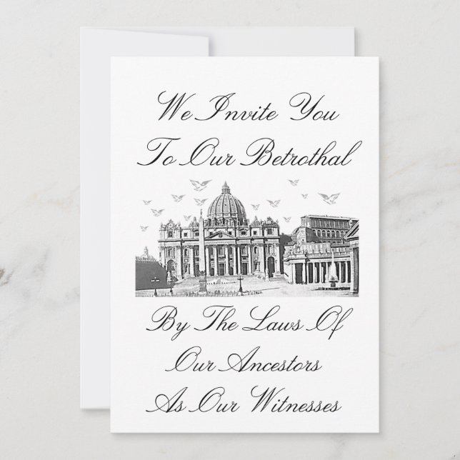Invitation de mariage de fiançailles romaine (Devant)