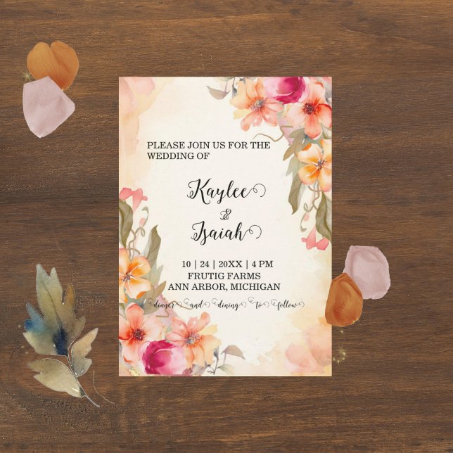 Invitation de mariage de fleurs d'automne (Créateur téléchargé)