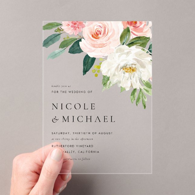 Invitation de mariage de fleurs de jardin jolies a (In situ (ordinateur de poche))