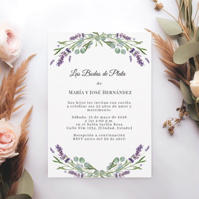 Invitation de Mariage de Fleurs de Lavande pour le (Créateur téléchargé)