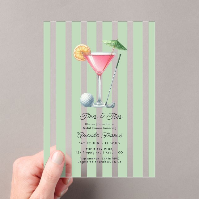 Invitation de mariage de golf Martini Country Club (In situ (ordinateur de poche))