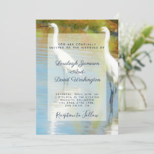 Invitation de mariage de héron