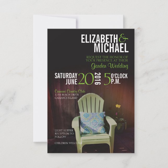 Invitation de mariage de jardin (Devant)