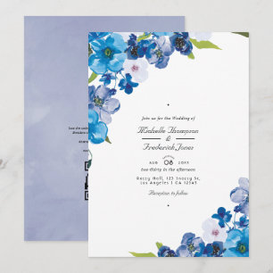 Invitation de mariage de jardin à code QR Floral B