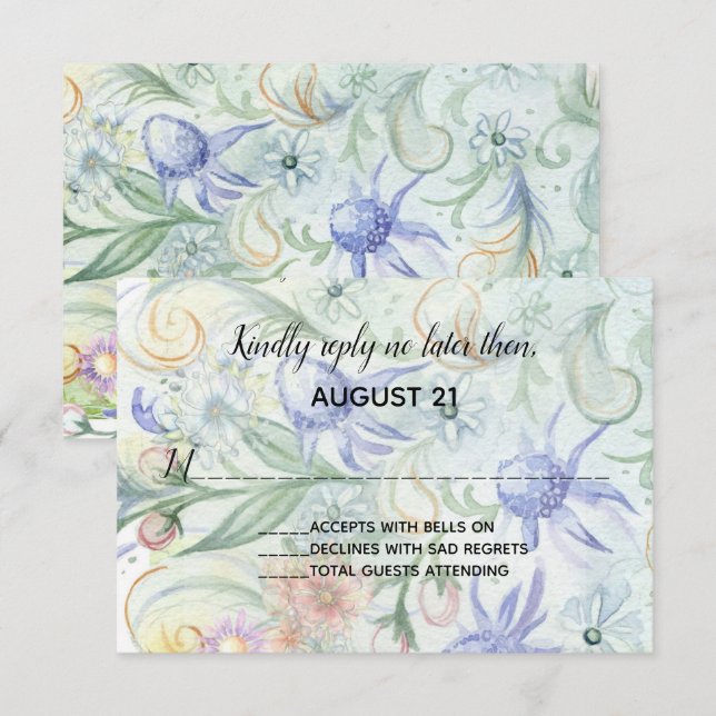 Invitation de mariage de jardin de conte de fée (Devant / Derrière)