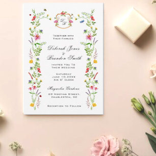 Invitation de mariage de jardin de fleurs sauvages