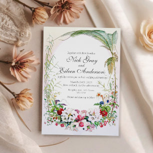 Invitation de mariage de jardin enchantée tropical
