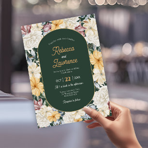 Invitation de mariage de jardin floral jaune chic