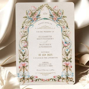 Invitation de mariage de jardin royal victorien