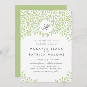 Invitation de mariage de jardin secret - Vert
