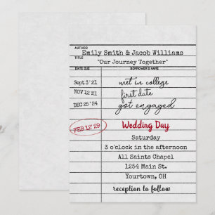 Invitation de mariage de la carte de bibliothèque