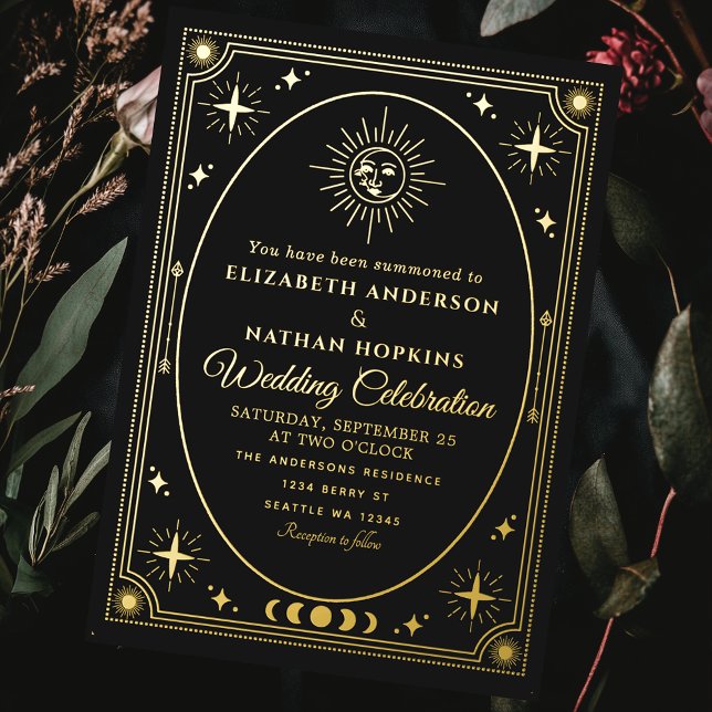 Invitation de Mariage de la carte Tarot noir céles (Créateur téléchargé)