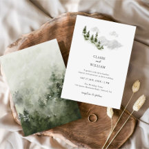 Invitation de mariage de la forêt de la montagne b