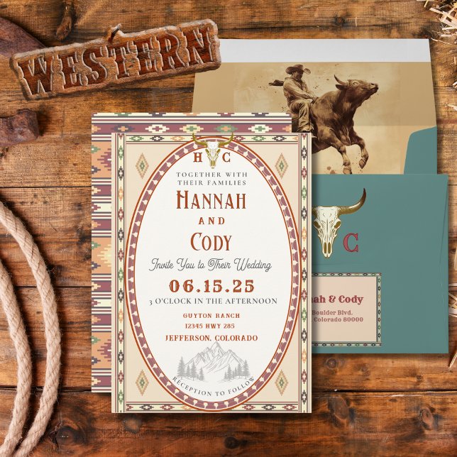 Invitation de mariage de la Frontière du Vieux Oue (Créateur téléchargé)