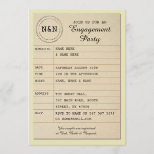 Invitation de mariage de la Library Engagement Par