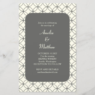 Invitation de mariage de la ligne blanche noire él