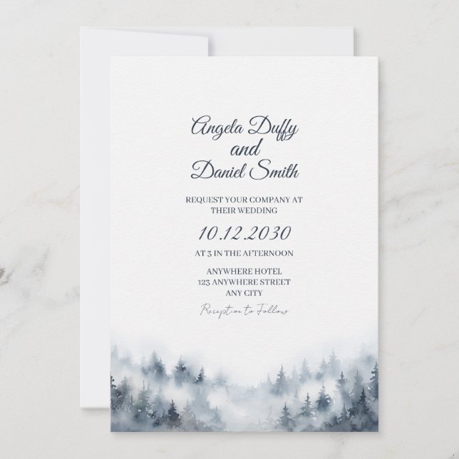 Invitation de mariage de la montagne brumeuse (Devant)