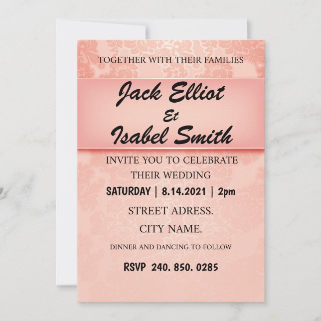 INVITATION DE MARIAGE DE LUXE (Devant)
