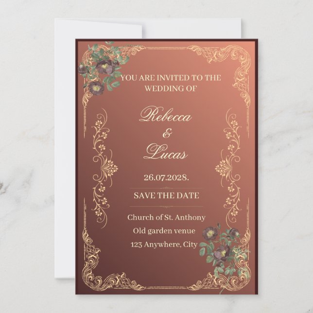 Invitation de mariage de luxe (Devant)