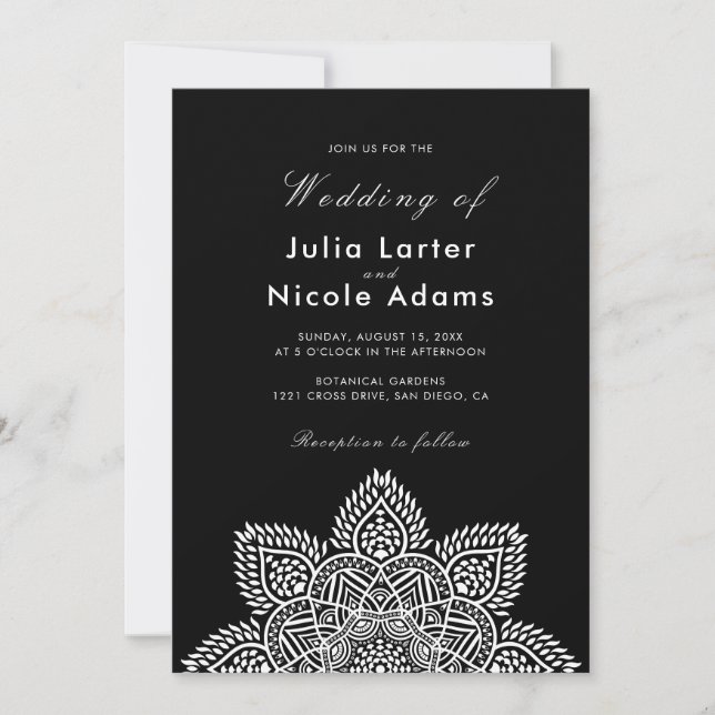 Invitation de mariage de luxe métallique géométriq (Devant)