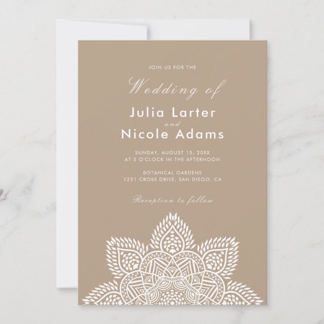 Invitation de mariage de luxe métallique géométriq (Devant)