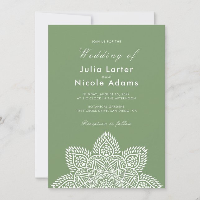 Invitation de mariage de luxe métallique géométriq (Devant)