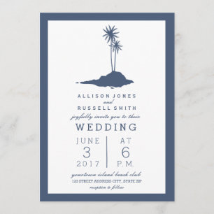 Invitation de mariage de Modern Island Beach - Ble