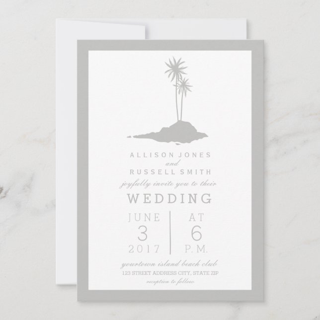 Invitation de mariage de Modern Island Beach - Gre (Devant)