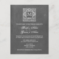Invitation de mariage de monogramme inspiré par