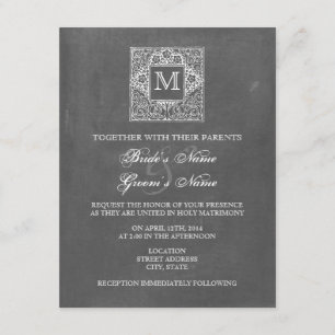 Invitation de mariage de monogramme inspiré par