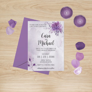 Invitation de mariage de morada aquarelle