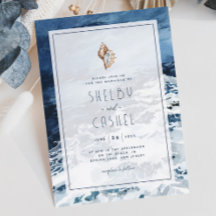 Invitation de mariage de Navy Blue Beach