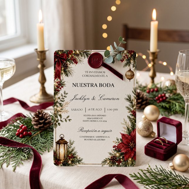 Invitation de mariage de Noël de luxe  (Créateur téléchargé)