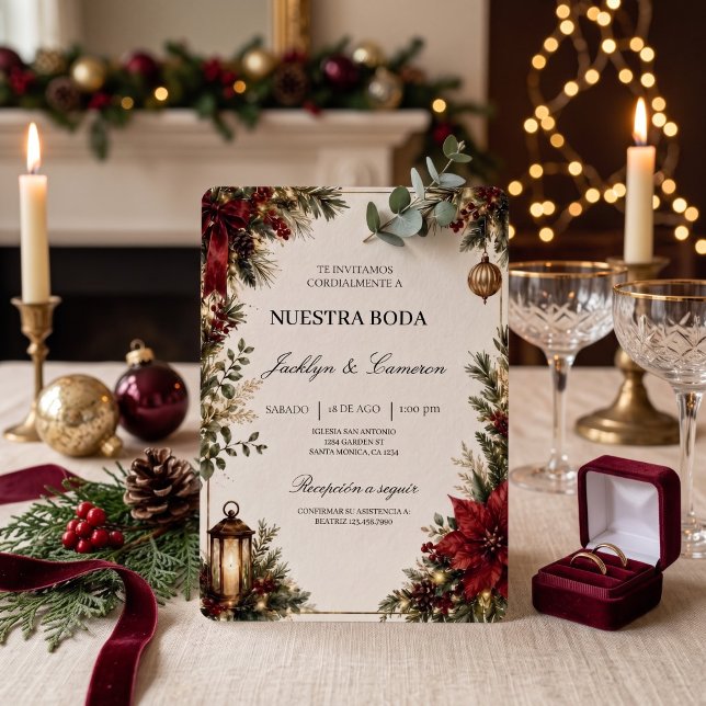 Invitation de mariage de Noël de luxe  (Créateur téléchargé)