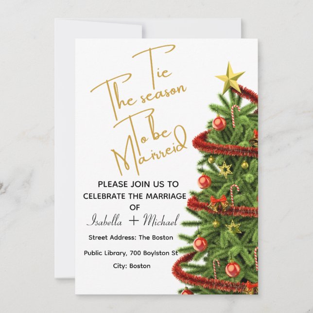 Invitation de mariage de Noël, Mariage d'hiver (Devant)