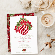 Invitation de mariage de Noël Ornement Rouge