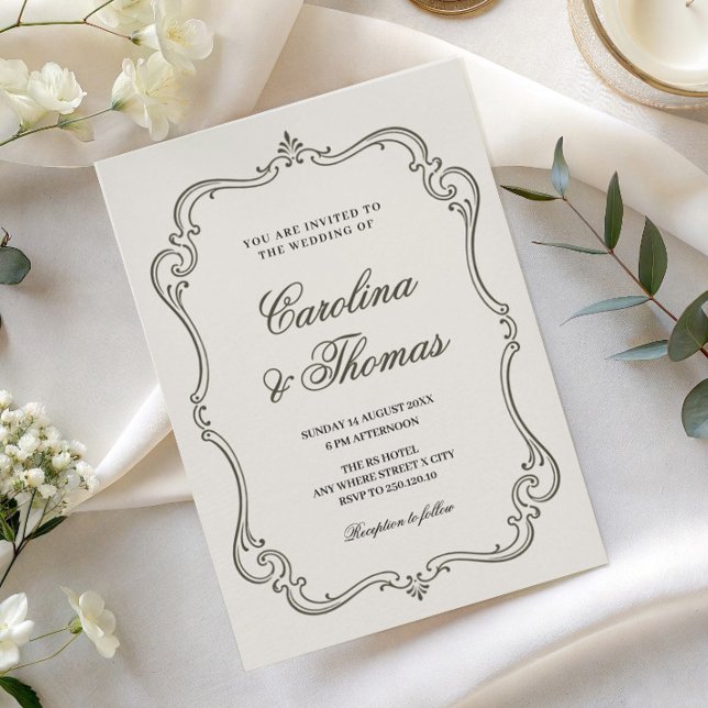 Invitation de mariage de palais à l'ancienne pour  (Créateur téléchargé)