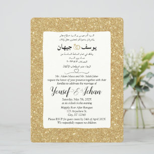 Invitation De Mariage De Parties scintillant Arabe