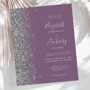 Invitation de mariage de Parties scintillant argen