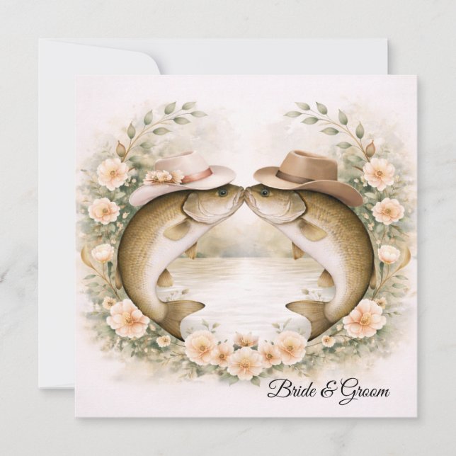 Invitation de mariage de pêche au Texas Chapeau de (Devant)