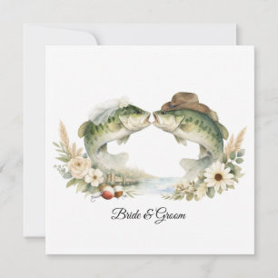 Invitation de mariage de pêche au Texas Chapeau de