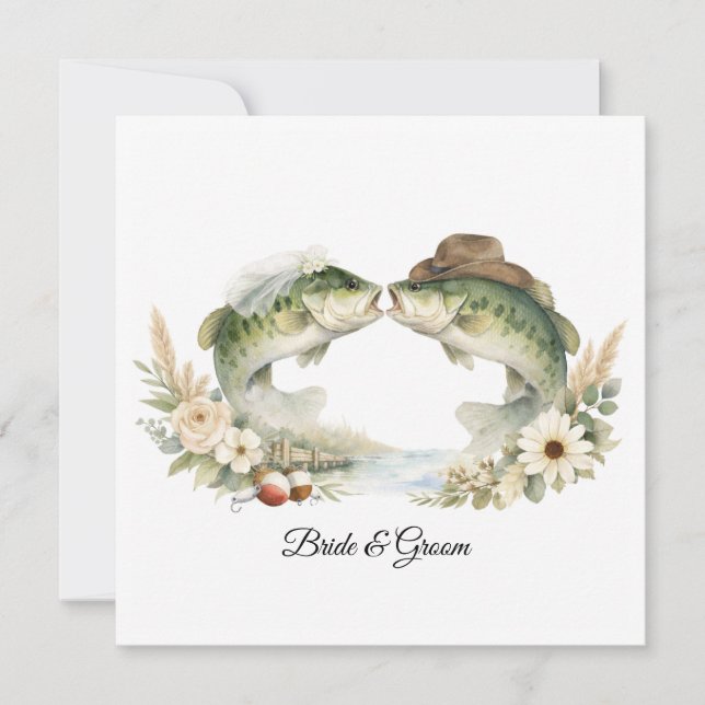 Invitation de mariage de pêche au Texas Chapeau de (Devant)