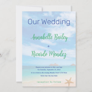 Invitation De Mariage De Plage Avec Starfish
